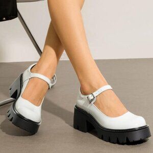 Platform Pumps Buckle Chunky Heel Pumps Dress Shoes